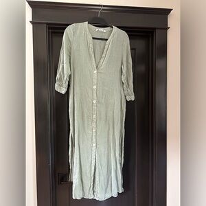 Zara green linen dress
